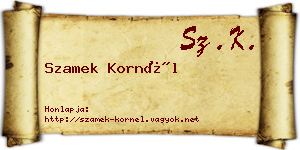 Szamek Kornél névjegykártya