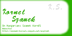 kornel szamek business card