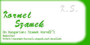 kornel szamek business card